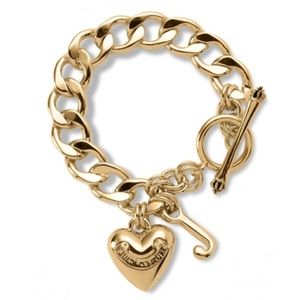 Juicy Couture Gold Charm Bracelet with Heart & J ✨